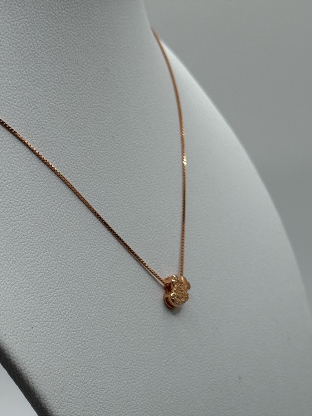 Sterling silver Rose Gold Heart Pendant Necklace with Pavé Accent - Picture 4 of 7